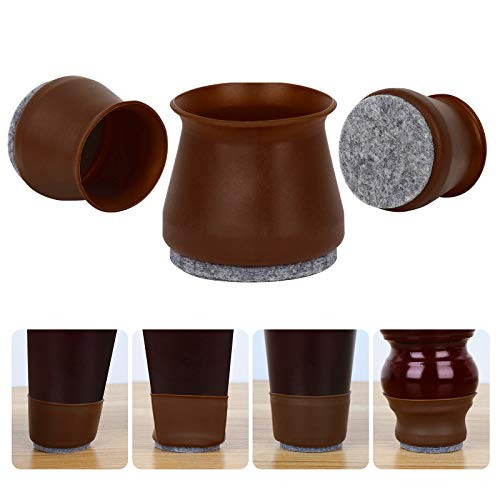 Upgrade Chair Leg Floor Protectors 20 pcs Walnut Silicone Felt Bottom Chair Leg Covers Furniture Feet Pads for Hardwood Floors Stool Table Leg Protector Caps to Prevent Scratches Noise Upgrade Chair Leg Floor Protectors 20 pcs Walnut Silicone Felt Bottom Chair Leg Covers Furniture Feet Pads for Hardwood Floors Stool Table Leg Protector Caps to Prevent Scratches Noise