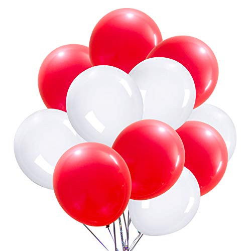Red White Balloons 100 Pcs 12 Inch Red and White Latex Balloons Red Party Decorations Supplies for Wedding Birthday Valentine s Day Engagement Anniversary Girls Party