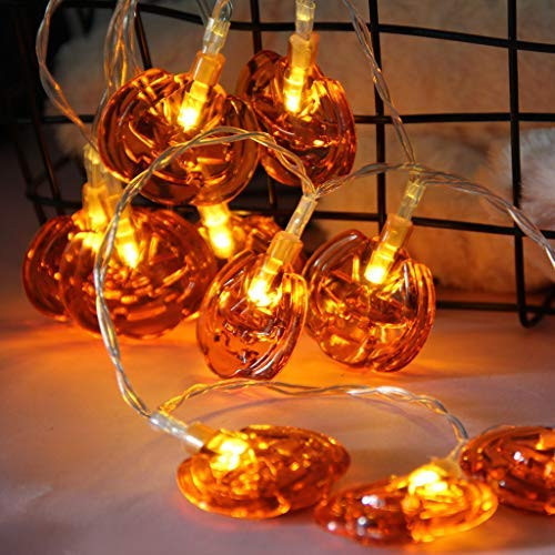 youeneom Halloween Pumpkin Lights 20 40LED 8.3 16.6 feet Battery Powered Pumpkin String Lights 3D Jack o Lantern Halloween Pumpkin Lights Decor for Indoor Outdoor Party -40 LED-