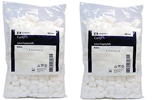 Prepping Cotton Ball by Kendall - COTTON BALL  PREPPING  MEDIUM  NS  500 BG - 500 Each   Bag -2 PACK- by Kendall Covidien