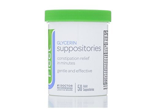Fleet Adult Glycerin Suppositories  50-Count Jars -Pack of 4- by Fleet