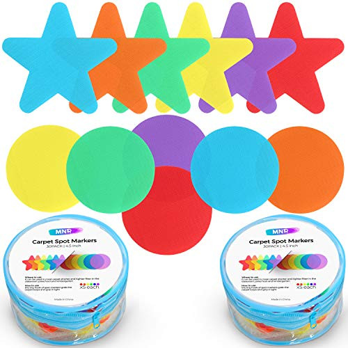 Spot Markers  4.5 Inch Carpet Spots for Classroom  60 Pack Carpet Spot Markers  Carpet Markers Sitting Spots for School and Kindergarten  Strong Adhesion  Easy Removal  No Carpet Damage