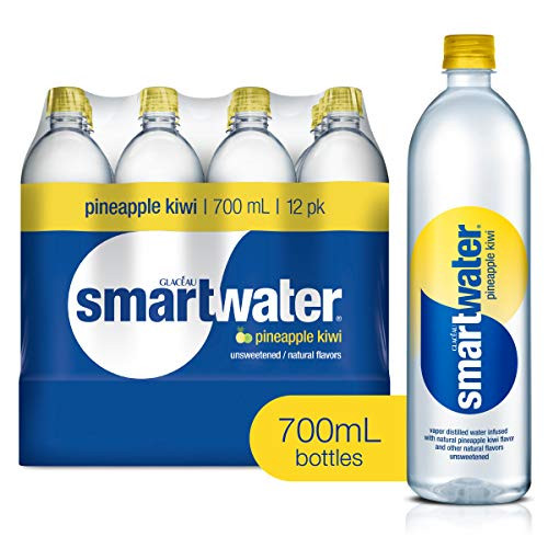 smartwater Pineapple Kiwi  Vapor Distilled Premium Bottled Water  23.7 Fl Oz  12 Pack  Pineapple Kiwi  23.7 Fl Oz -Pack of 12-