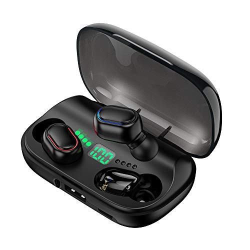 IWCHEN Bluetooth 5.0 Wireless Earbuds with Wireless Charging Case TWS Stereo Headphones in Ear Built in Mic Headset Premium Sound with Deep Bass for Sport -Black- IWCHEN Bluetooth 5.0 Wireless Earbuds with Wireless Charging Case TWS Stereo Headphones in Ear Built in Mic Headset Premium Sound with Deep Bass for Sport -Black-