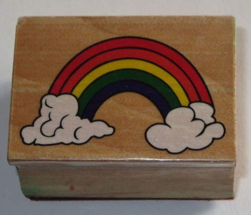 Rainbow in Clouds - Craft Smart Wood Mounted Rubber Stamp 2017