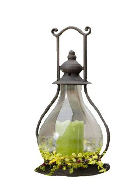 Your Heart's Delight Hanging Candle Holder with Hurricane Glass, 9 by 17-1/2-Inch Your Heart's Delight Hanging Candle Holder with Hurricane Glass, 9 by 17-1/2-Inch