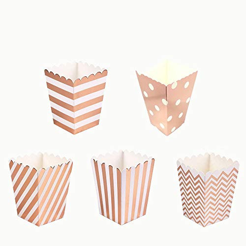 AimtoHome Popcorn Boxes Rose Gold Paper Popcorn Favor Boxes Cardboard Candy Container Parties Popcorn Containers Birthday Bridal Baby Shower Fiesta Dessert Tables Wedding Party, Pack of 60 AimtoHome Popcorn Boxes Rose Gold Paper Popcorn Favor Boxes Cardboard Candy Container Parties Popcorn Containers Birthday Bridal Baby Shower Fiesta Dessert Tables Wedding Party, Pack of 60