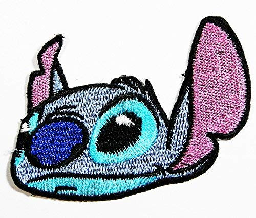 lilo  and  Stitch DIY 3 inch x 1.75 inch Iron-on or Sew-on Embroidered Applique Emblem Patch Badge Perfect for Dress Pants Hats Caps Jeans Jackets Shirts Vest Backpack Gifts and Accessories