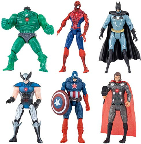 6 PCS?1 Set? Superhero Action Figure Batman  Superman  Hulk  Thor  Ironman  Captain America PVC Figure Toy Dolls  Hero Cake Toppers