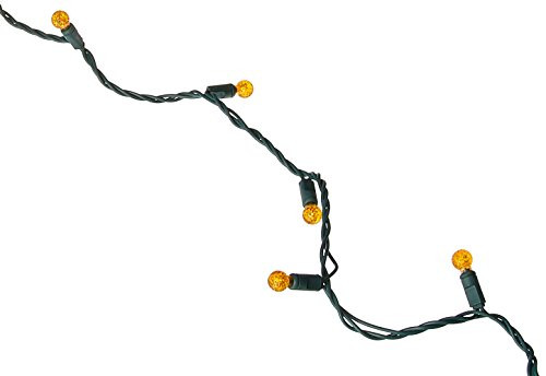 Vickerman 100 Count Single Mold G12 Berry LED Light Set with Green Wire, Orange