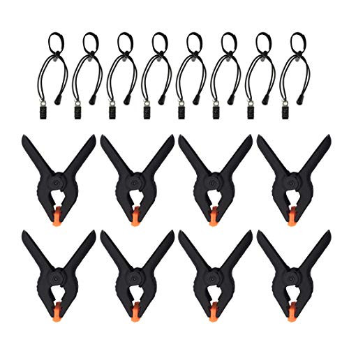 Heavy Duty Spring Clamps and Background Clips for Muslin Backdrop  Photo Studio Background Muslin String Clips Holder Photography Backdrop Support - 16pcs