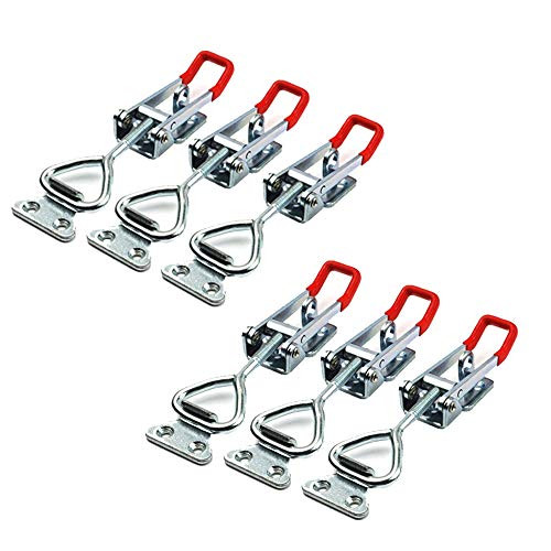 6 PCS Adjustable Toggle Latch Clamp 4001 Hand Tool Quick Release Heavy Djuty Capacity Latch Type Quick Release Pull Latch Sturdy Metal Draw Latch 360lbs Holding Capacity