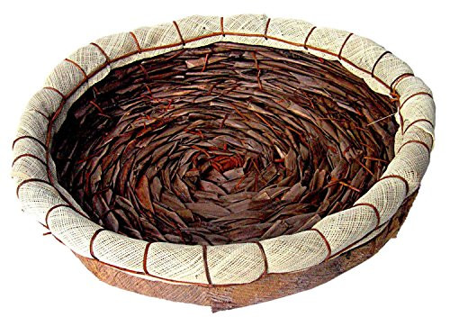 Cheung's CR-25010 Round Cocomat Tray with Raffia Wrap, Brown