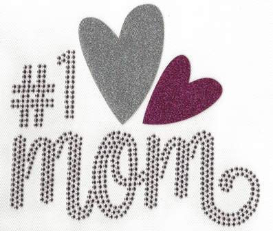 I Love Mom Iron on Patch Tshirt Design Applique Heat Press Mother s Day T-Shirt Design