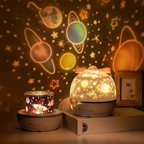 Valentine s Day Gifts Projector Night Light for Kids  Nursery Baby Night Lamp with Romantic 360 ° Rotating Degrees  6 Films Rechargeable Starry Projector Light Gift for Child Bedroom-USB Charge-