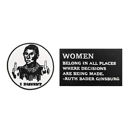 I Dissent RBG Embroidered Iron on Patch Sew on Emblem