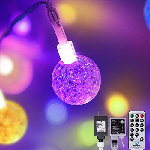 Protecu Globe String Lights Plug in  33 FT 100 LED Crystal Ball Fairy Lights with Remote Timer  8 Modes Waterproof Indoor Outdoor String Lights for Bedroom Wedding Party Decorations -Multicolor-