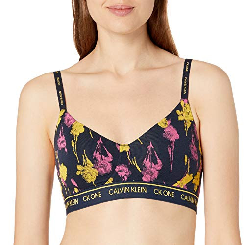 Calvin Klein Women s Plus Size CK One Cotton Lightly Lined Bralette  Sweet Rosie Print  3X