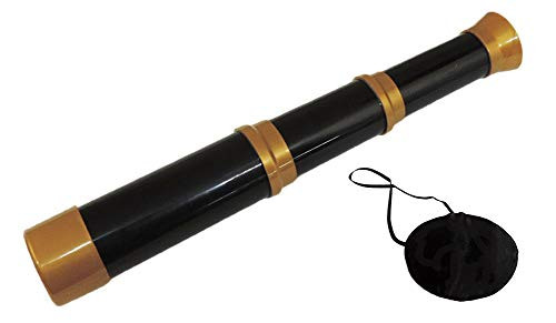 Costume Set Pirate Eye Patch and Telescope Black  Gold