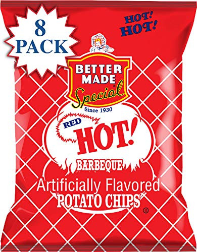 Better Made Special Red HOT! BBQ Flavor Potato Chips -8- x Bags 2.75oz Each -Pack of 8- 2.75oz Bag
