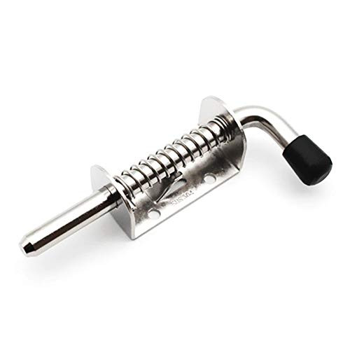 Spring Loaded Latch  Tiberham 128 mm Barrel Bolt Metal Lock with Grip  Heavy Duty Spring Latch Pin for Yard Gate Shed Door Tailgate Trailer Garage