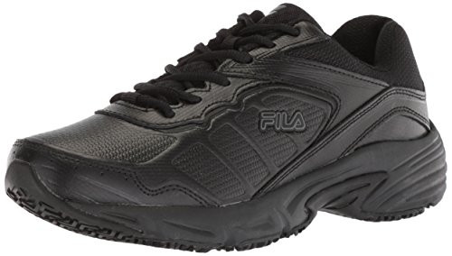 Fila Women s Runtronic Slip Resistant Running Shoe Food Service  Black  9 B US