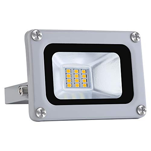 Sararoom 10W Led Flood Light 1000LM 6500K Super Bright Outdoor Spotlight Waterproof IP65 Security Lights for Garden Lawn Yard Garage Playground No Plug-Cold White- Sararoom 10W Led Flood Light 1000LM 6500K Super Bright Outdoor Spotlight Waterproof IP65 Security Lights for Garden Lawn Yard Garage Playground No Plug-Cold White-