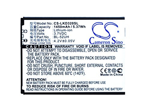 1450mAh Battery Replacement for LG D280N MS323 H420 Ultimate 2 D325 VS450 L65 Optimus L70 VS450PP D325 Dual Optimus L65 D320 Optimus Exceed II Realm H440N D280 L70 D285 BL-52UH BL-52UHB EAC62258202 1450mAh Battery Replacement for LG D280N MS323 H420 Ultimate 2 D325 VS450 L65 Optimus L70 VS450PP D325 Dual Optimus L65 D320 Optimus Exceed II Realm H440N D280 L70 D285 BL-52UH BL-52UHB EAC62258202