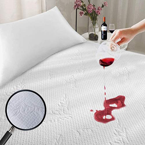 PSHFUN Full Size Bamboo Mattress Protector Waterproof Mattress Cover Mattress Pad Cover Fits 8 inch-21 inch Deep Pocket Breathable Noiseless PSHFUN Full Size Bamboo Mattress Protector Waterproof Mattress Cover Mattress Pad Cover Fits 8 inch-21 inch Deep Pocket Breathable Noiseless