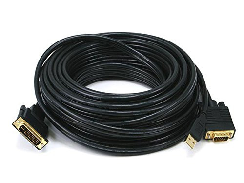 Monoprice 103039 50-Feet 28AWG A Type VGA and USB to M1-D Cable - Black
