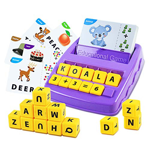 Toys for 3-8 Year Old Boys Girls  Matching Letter Game for Kids Learning Games for Kids Ages 5-7 Educational Games for Kids Ages 4-8 Stocking Stuffer Gifts for 3-7 Year Old Girl Boy Spelling Toys-PL