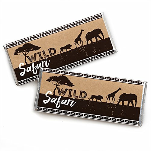 Wild Safari - Candy Bar Wrapper African Jungle Adventure Birthday Party or Baby Shower Favors - Set of 24 Wild Safari - Candy Bar Wrapper African Jungle Adventure Birthday Party or Baby Shower Favors - Set of 24
