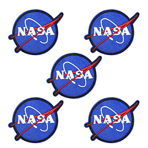NASA Embroidered Patch Iron on Logo Vest Jacket Cap Hoodie Backpack DIY NASA Patch Iron On sew on Patch NASA Space Fans 5Pcs