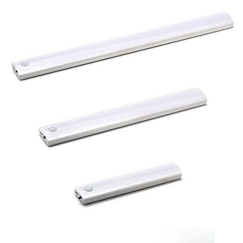 LED Motion Sensor Cabinet Light  Under Counter Closet Lighting USB Rechargeable Kitchen Night Lights Stick-Anywhere Magnetic Closet Light Bar for Closet Hallway Cabinet Stairway Wardrobe Warm White