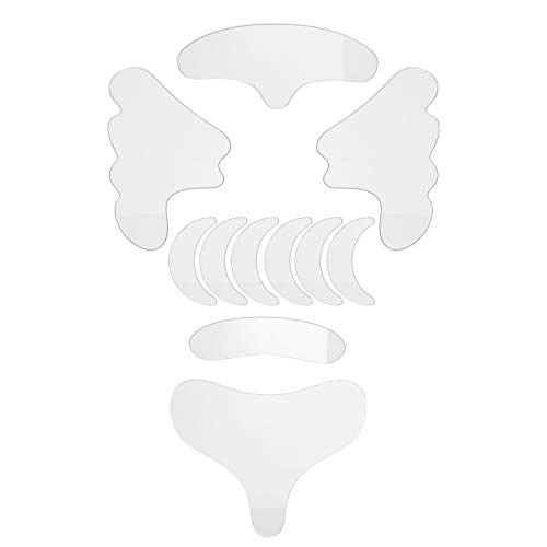 Face Wrinkle Remover Strips Reusable 11pcs Anti-Wrinkle Face Pads Silicone Face Patches Smoothing Wrinkle Patches for Forehead Eye Mouth Upper Lip  and  Chest Wrinkles Treatment Set