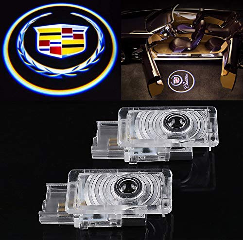 2Pcs for CADILLAC Car Door Lights Logo  Car Door Led Projector Lights Shadow Ghost Light Car Door Welcome Courtesy Lights Log