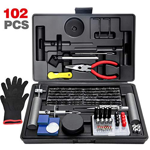 ORCISH 102 Tire Repair Kit Tire Repair Plug Kit Heavy Duty Tire Repair with Plugs Flat Tire Repair Kit Tire Patch Kits Puncture Repair Kit.