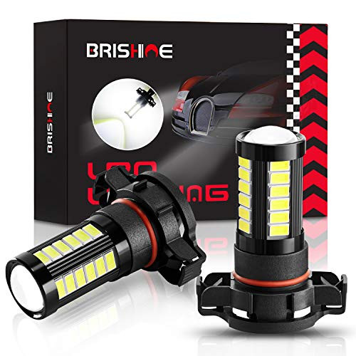 BRISHINE 2504 PSX24W LED Fog Light Bulbs 2800 Lumens Extremely Bright 5730 33-SMD 2504 PSX24W 12276 LED Bulbs for Fog Lights or Daytime Running Lights DRL  Xenon White  DOT Compliant-Pack of 2- BRISHINE 2504 PSX24W LED Fog Light Bulbs 2800 Lumens Extremely Bright 5730 33-SMD 2504 PSX24W 12276 LED Bulbs for Fog Lights or Daytime Running Lights DRL  Xenon White  DOT Compliant-Pack of 2-