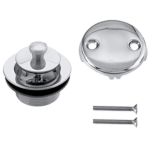 Westbrass Twist & Close Tub Trim Set with Two-Hole Overflow Faceplate, Polished Chrome, D94-2-26 Westbrass Twist & Close Tub Trim Set with Two-Hole Overflow Faceplate, Polished Chrome, D94-2-26
