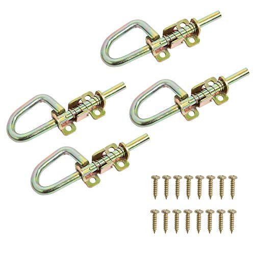 Shed Door Latch Slid Spring Loaded Barrel Bolt Latch 4 Inch  2 Pair