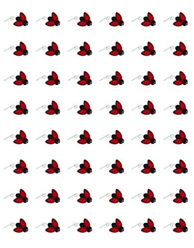 EVR 48 Pcs Stickers Seals 1.2 inch Round Ladybug Motif Envelope Seals Labels - 221RK  TN8R