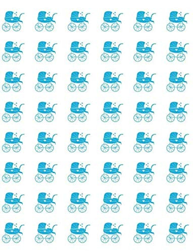 EVR 48 Pcs Stickers Seals 1.2 inch Round Baby Boy Motif Blue Carriage Envelope Seals - 221RK  TN8R