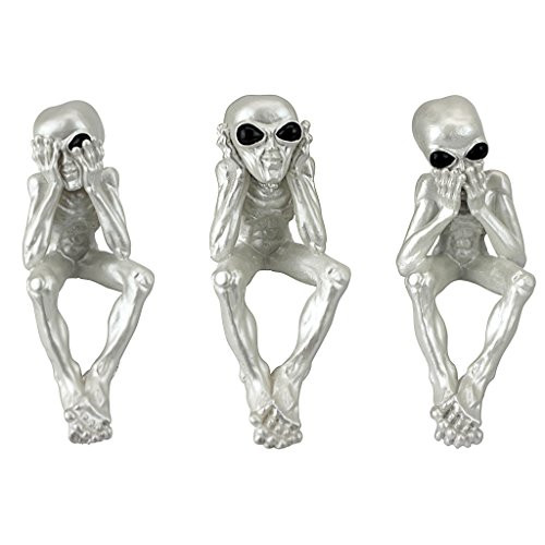 Design Toscano See-No, Hear-No, Speak-No Alien Lifeform Sitting Statues