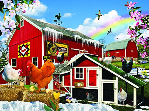 First Signs of Spring 1000 Pc Jigsaw Puzzle - Rainbow Barn Farm Theme Puzzle - by SunsOut