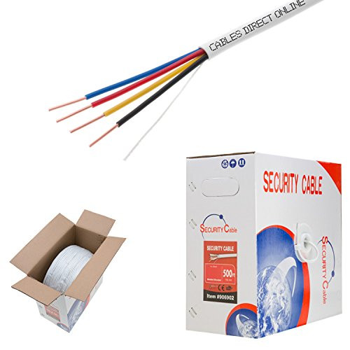 22/4 Solid Conductor 500ft Fire / Security Burglar Station Alarm Wire Security Cable (Unshielded (UTP), 22/4, Solid, 500ft)