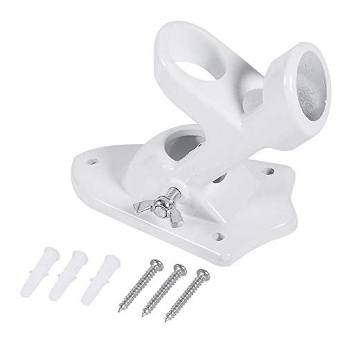 Acogedor Flag Pole Bracket  Adjustable Wall Mounted White Flagpole Holder  Aluminum Flag Pole Bracket  White