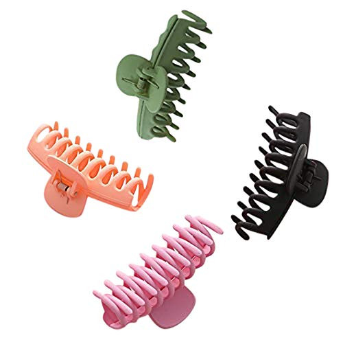 Big Hair Claw Clips Non Slip Large Claw Clip for Women and Girls Thin Hair  Strong Hold Hair Clips for Thick Hair  4 Color -4 Pcs-