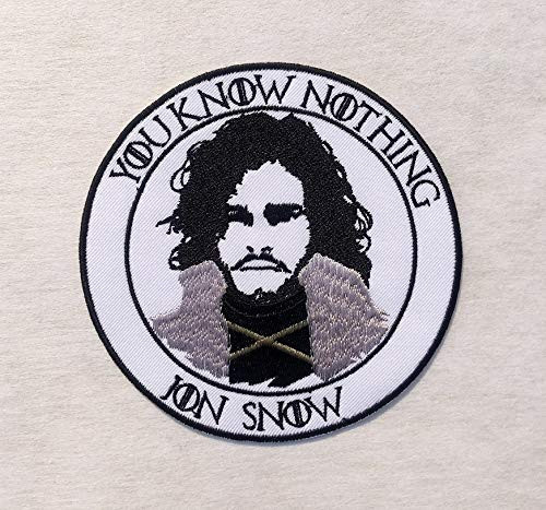 You Know Nothing Jon Snow Crows Before Hoes Game of Thrones Inspired Embroidered Iron on Sew on Badge Patch