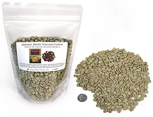 Brazil Adrano Volcano Coffee  Green Unroasted Coffee Beans -1 LB-