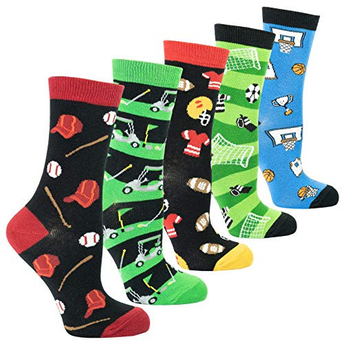 Socks n Socks Women s Girls 5pk Novelty Funny Crazy Sports Crew Socks Gift Box Socks n Socks Women s Girls 5pk Novelty Funny Crazy Sports Crew Socks Gift Box